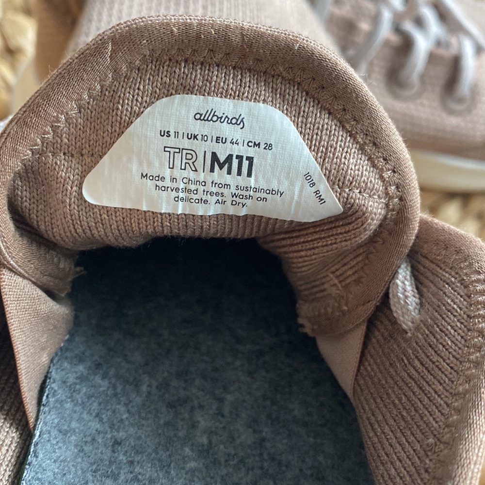 Allbirds Lace-Up Shoes Taupe SIZE 11 - Picture 6 of 7